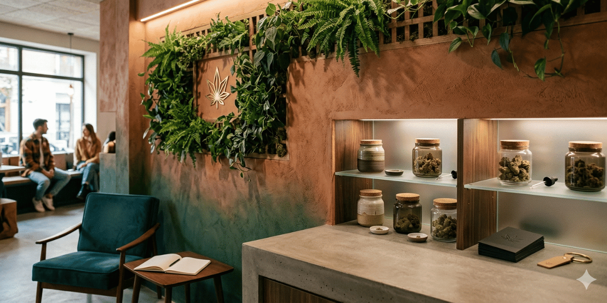 Espace d'accueil d'un club cannabis privé Madrid, cadre associatif